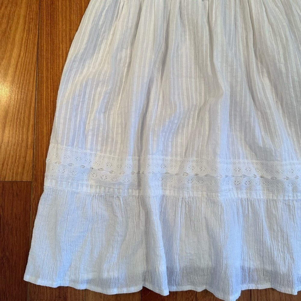 NO BRAND | White woven knit linen swim cover up dress size o/s - Picture 3 of 6